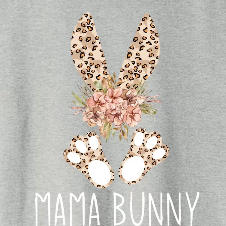 Cute Floral Leopard Print Mama Bunny Easter Gift Women's Crop Top Tee