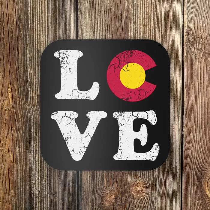 Colorado Flag Love Coaster