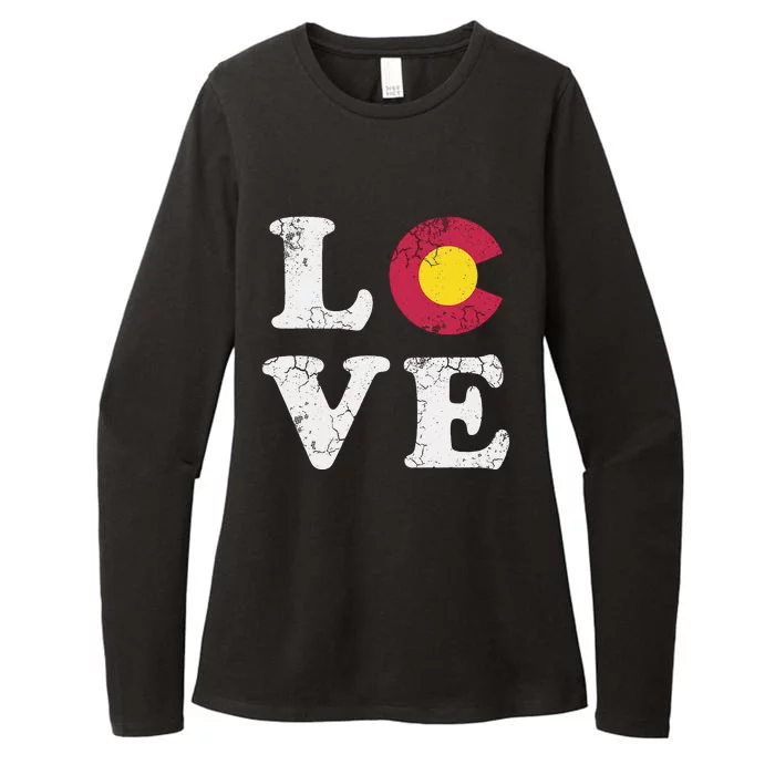 Colorado Flag Love Womens CVC Long Sleeve Shirt