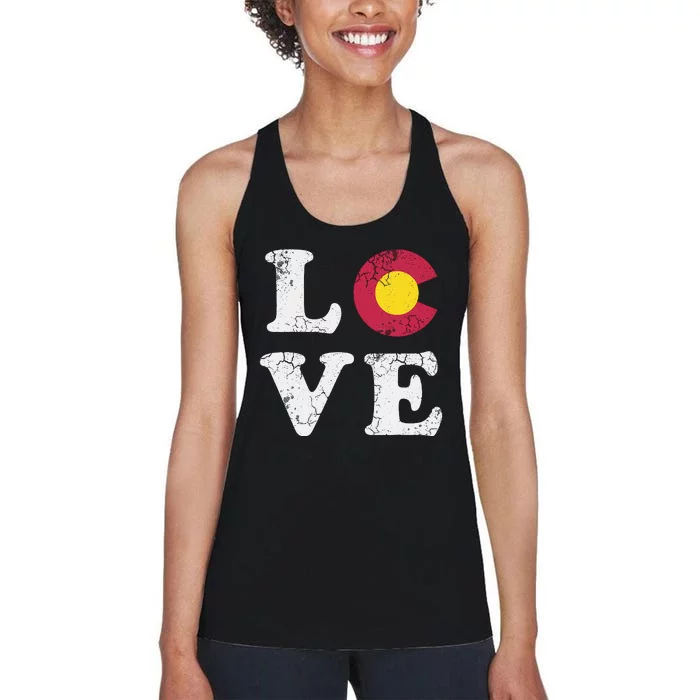 Colorado Flag Love Women's Racerback Tank