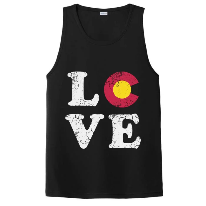 Colorado Flag Love Performance Tank