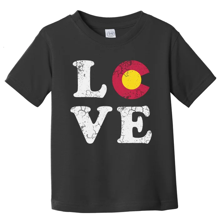 Colorado Flag Love Toddler T-Shirt