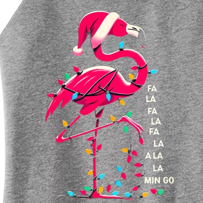 Christmas Fa La La Mingo Flamingo Xmas Gift Women’s Perfect Tri Rocker Tank