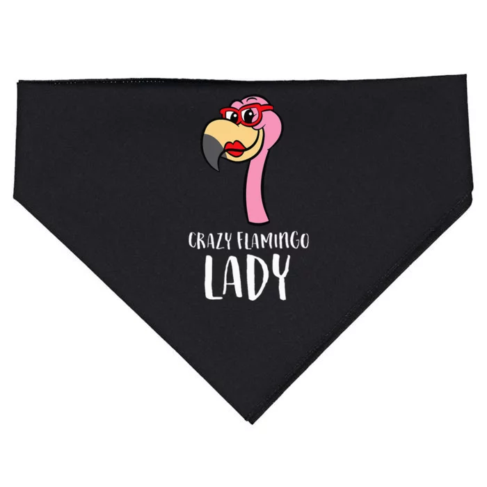 Crazy Flamingo Lady Cute Flamingo USA-Made Doggie Bandana