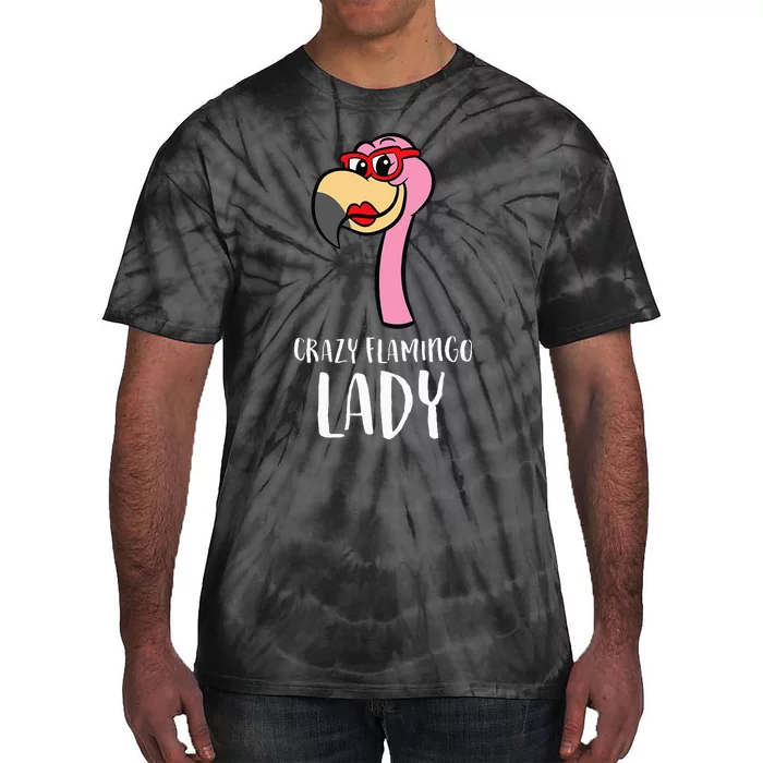 Crazy Flamingo Lady Cute Flamingo Tie-Dye T-Shirt