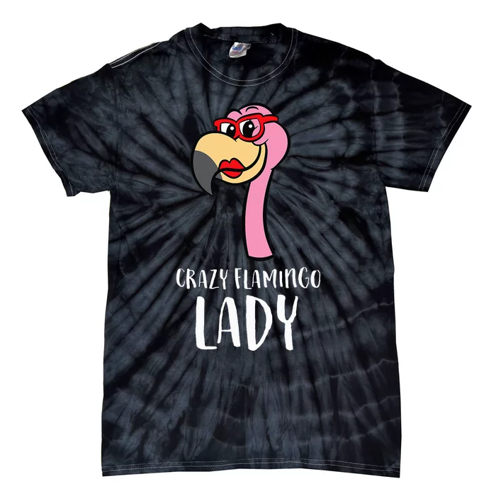 Crazy Flamingo Lady Cute Flamingo Tie-Dye T-Shirt