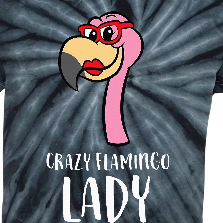 Crazy Flamingo Lady Cute Flamingo Kids Tie-Dye T-Shirt