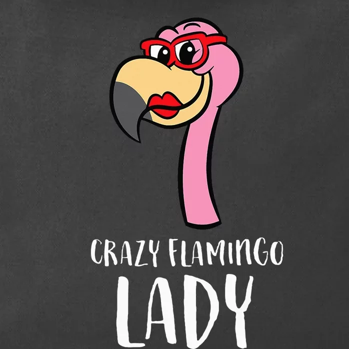 Crazy Flamingo Lady Cute Flamingo Zip Tote Bag