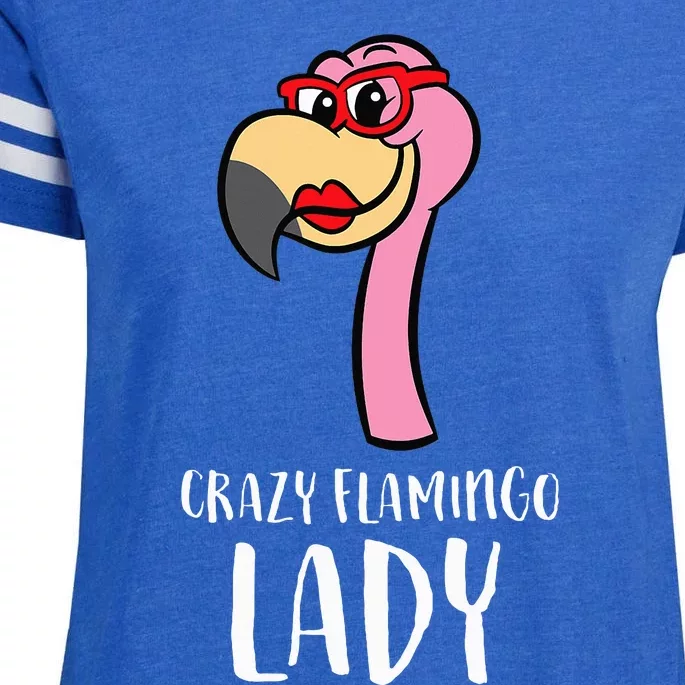 Crazy Flamingo Lady Cute Flamingo Enza Ladies Jersey Football T-Shirt