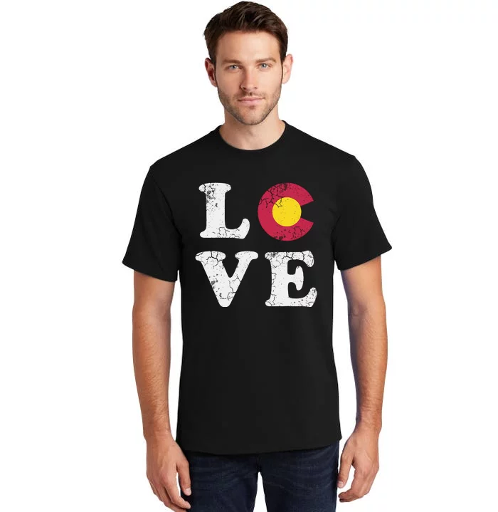 Colorado Flag Love Tall T-Shirt