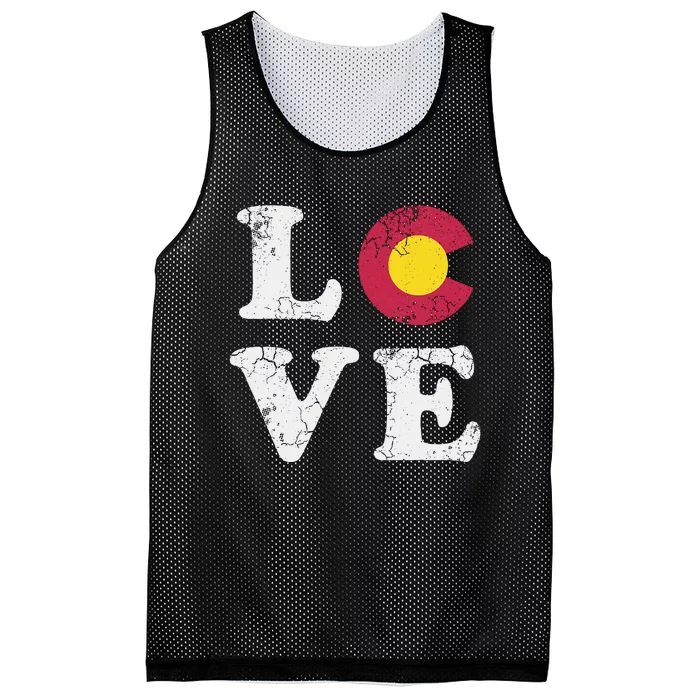 Colorado Flag Love Mesh Reversible Basketball Jersey Tank