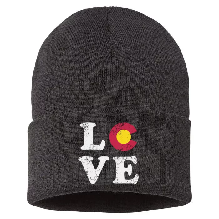 Colorado Flag Love Sustainable Knit Beanie