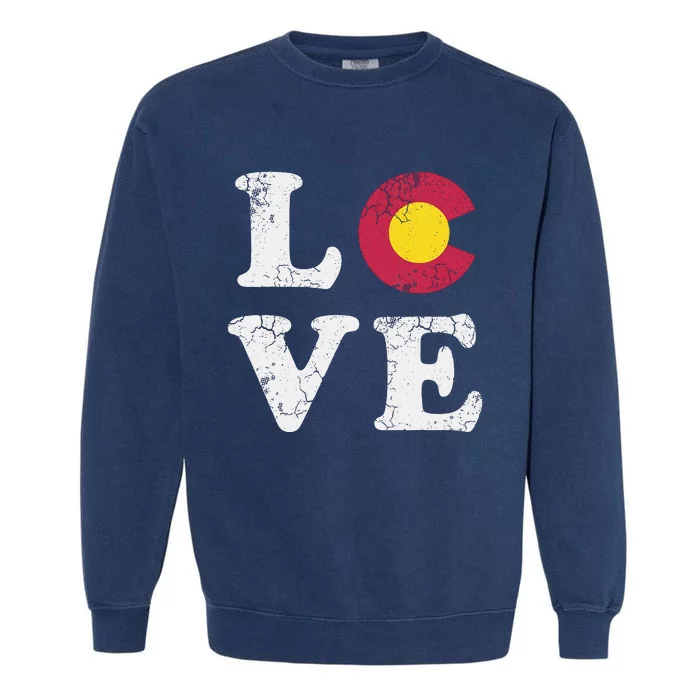 Colorado Flag Love Garment-Dyed Sweatshirt