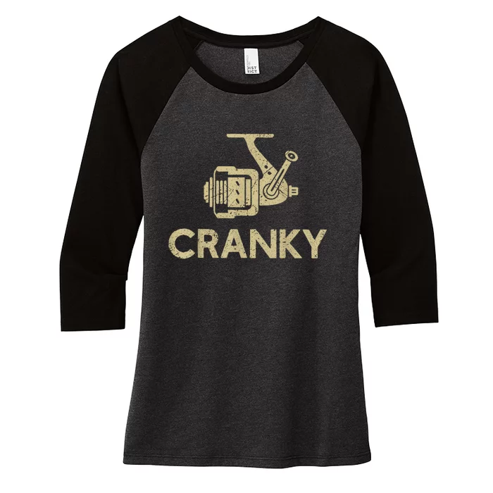 Crankbait Fishing Lure Cranky Funny Gift Ideas For Fishing Women's Tri-Blend 3/4-Sleeve Raglan Shirt