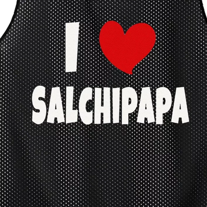 Colombian Food Lover Colombia I Love Salchipapa Mesh Reversible Basketball Jersey Tank