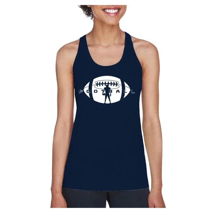 Cool Football Logo Sports Fan Women's Racerback Tank