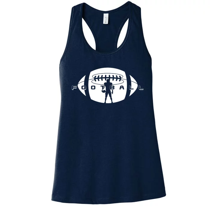 Cool Football Logo Sports Fan Women's Racerback Tank