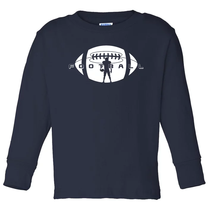 Cool Football Logo Sports Fan Toddler Long Sleeve Shirt