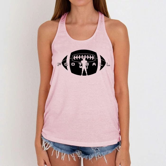 Cool Football Logo Sports Fan Women's Knotted Racerback Tank