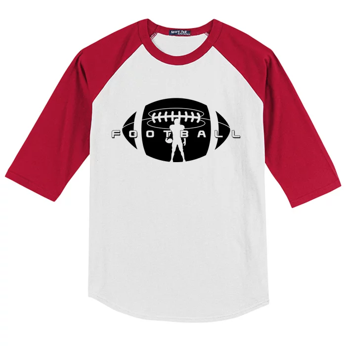 Cool Football Logo Sports Fan Kids Colorblock Raglan Jersey