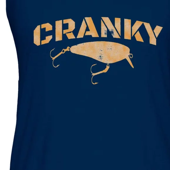 Crankbait Fishing Lure Cranky Funny Gift Ideas For Fishing Ladies Essential Flowy Tank