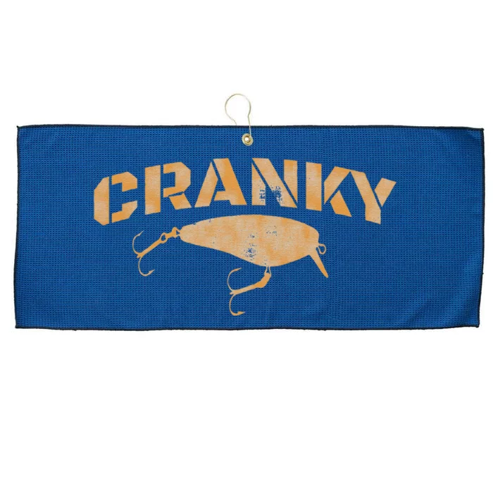 Crankbait Fishing Lure Cranky Funny Gift Ideas For Fishing Large Microfiber Waffle Golf Towel