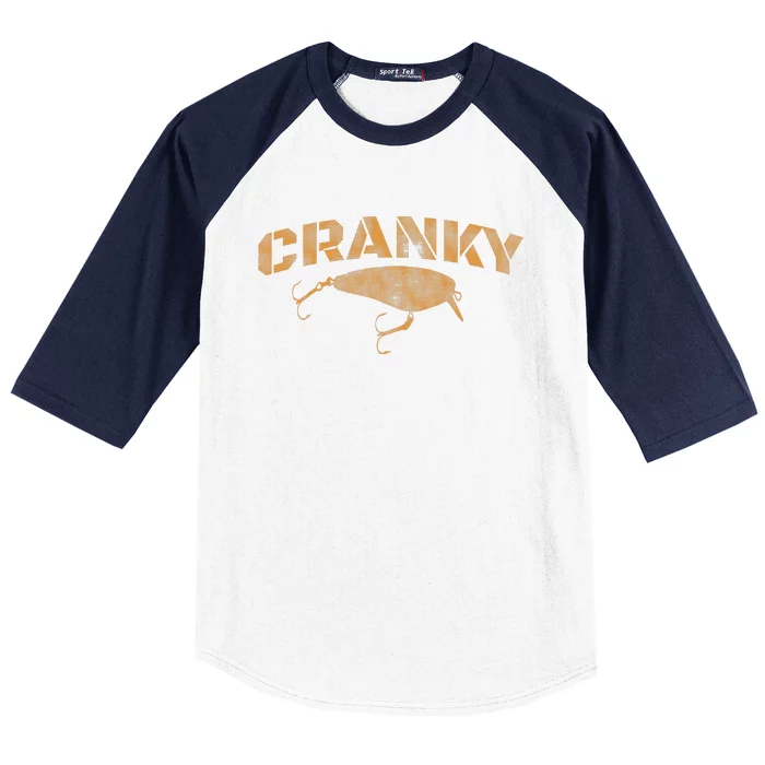 Crankbait Fishing Lure Cranky Funny Gift Ideas For Fishing Baseball Sleeve Shirt