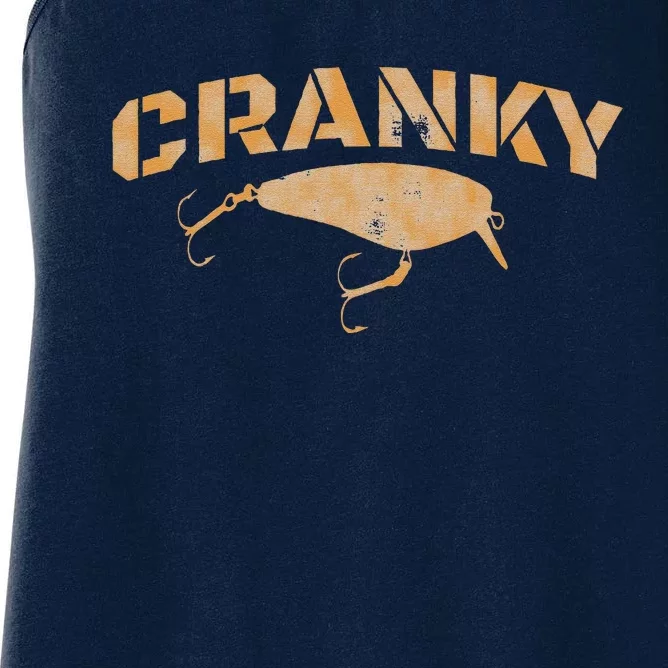 Crankbait Fishing Lure Cranky Funny Gift Ideas For Fishing Women's Racerback Tank