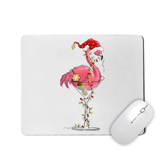 Christmas Flamingo Lights Holiday Season Mousepad