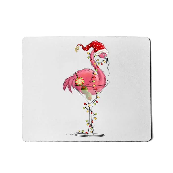 Christmas Flamingo Lights Holiday Season Mousepad