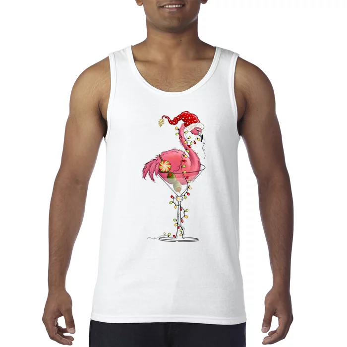 Christmas Flamingo Lights Holiday Season Tank Top