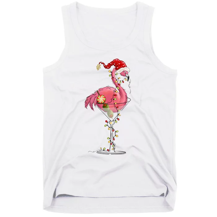 Christmas Flamingo Lights Holiday Season Tank Top