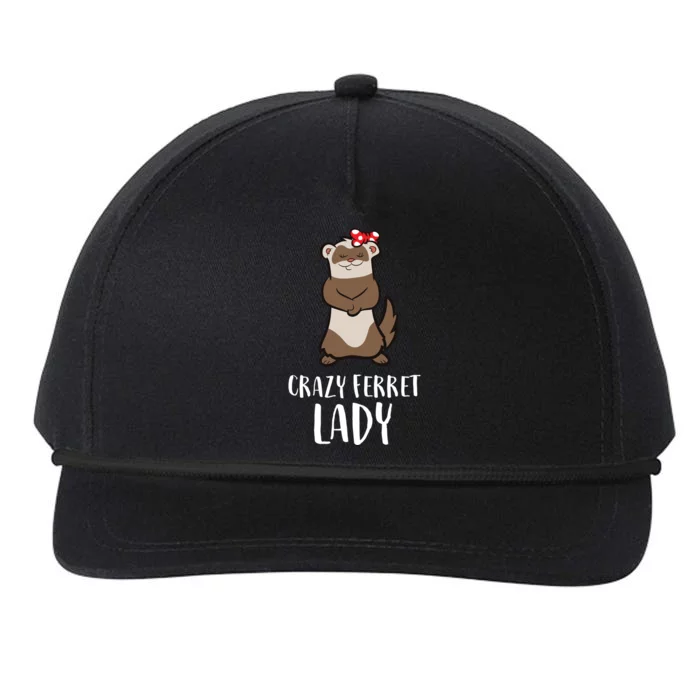 Crazy Ferret Lady Cute Ferret Mom Gift Snapback Five-Panel Rope Hat