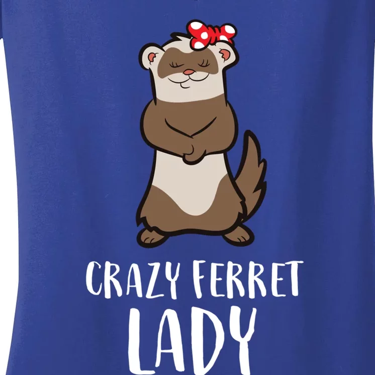 Crazy Ferret Lady Cute Ferret Mom Gift Women's V-Neck T-Shirt