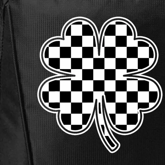 Checkered Four Leaf Clover Race Car Gamer St PatrickS Day City Backpack