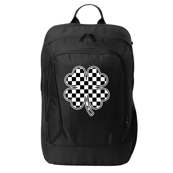 Checkered Four Leaf Clover Race Car Gamer St PatrickS Day City Backpack