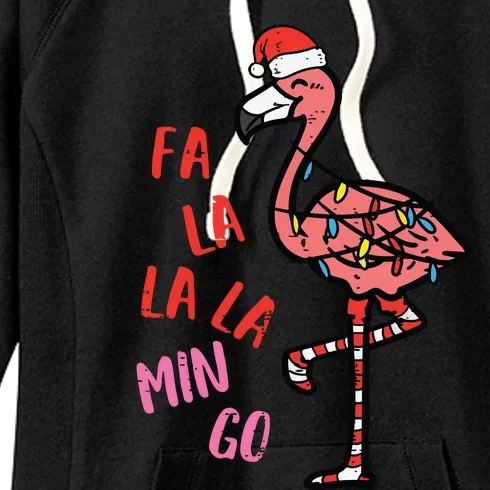 Christmas Fa La La Mingo Flamingo Xmas Women's Fleece Hoodie