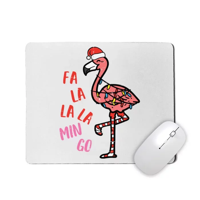 Christmas Fa La La Mingo Flamingo Xmas Mousepad