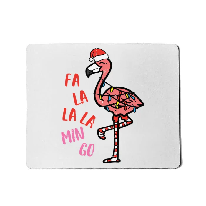 Christmas Fa La La Mingo Flamingo Xmas Mousepad