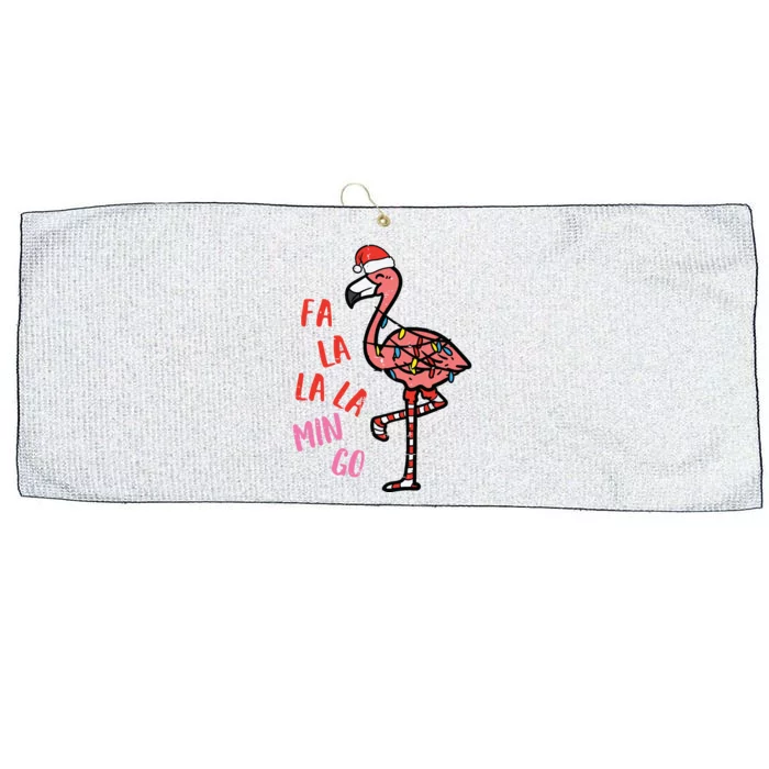 Christmas Fa La La Mingo Flamingo Xmas Large Microfiber Waffle Golf Towel