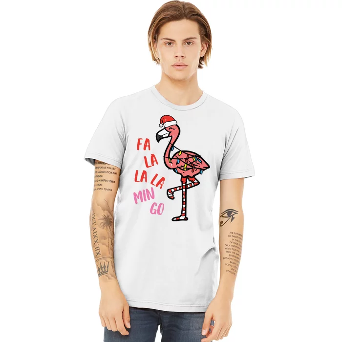 Christmas Fa La La Mingo Flamingo Xmas Premium T-Shirt