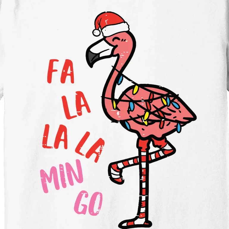 Christmas Fa La La Mingo Flamingo Xmas Premium T-Shirt