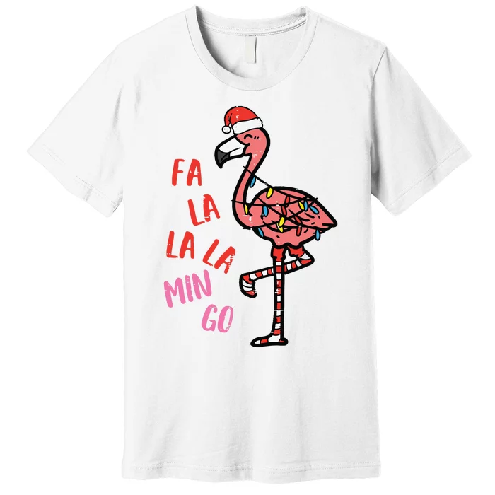 Christmas Fa La La Mingo Flamingo Xmas Premium T-Shirt