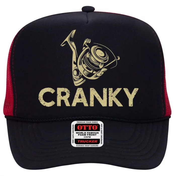 Crankbait Fishing Lure Cranky Funny Gift Ideas For Fishing High Crown Mesh Trucker Hat