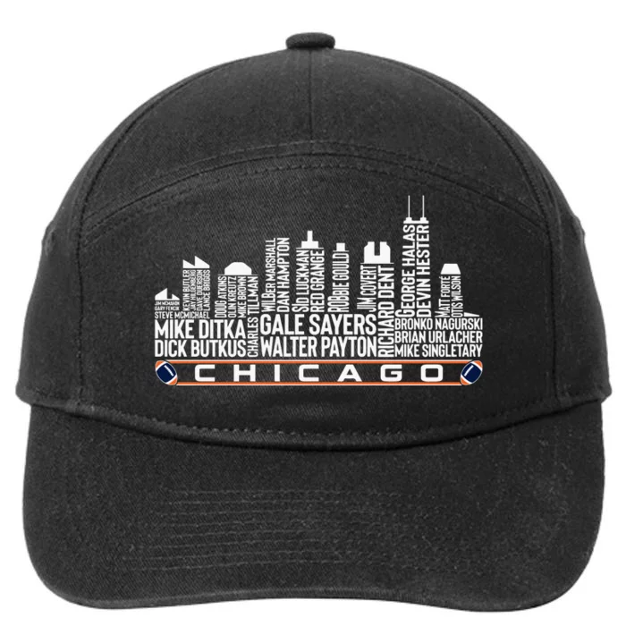 Chicago Football Legend Chicago Skyline 7-Panel Snapback Hat