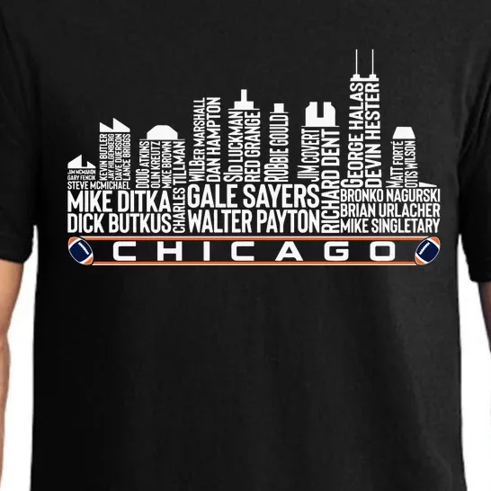 Chicago Football Legend Chicago Skyline Pajama Set