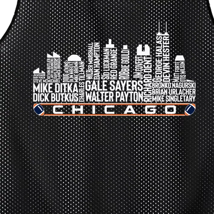 Chicago Football Legend Chicago Skyline Mesh Reversible Basketball Jersey Tank