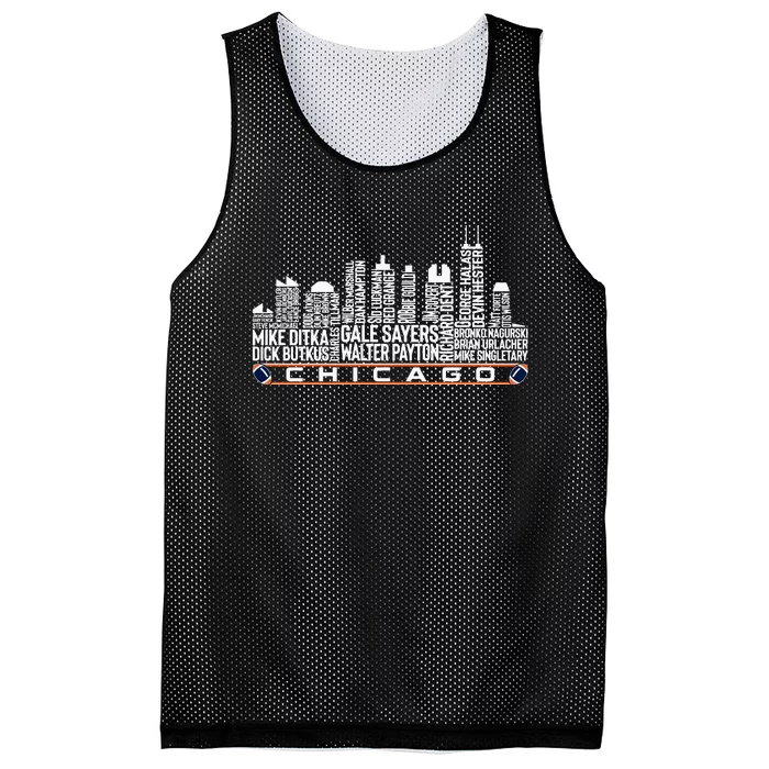 Chicago Football Legend Chicago Skyline Mesh Reversible Basketball Jersey Tank