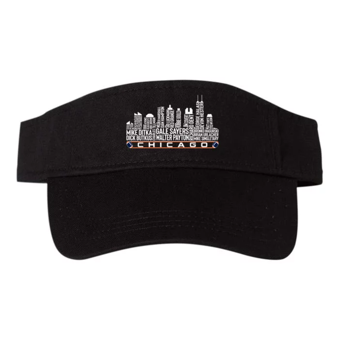 Chicago Football Legend Chicago Skyline Valucap Bio-Washed Visor