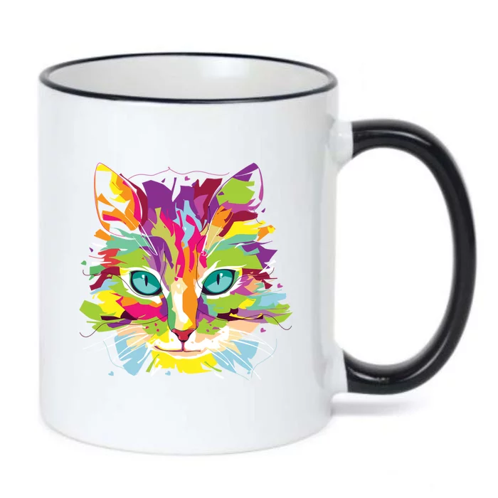 Cat Face Multigiftcolored Art Gift Black Color Changing Mug